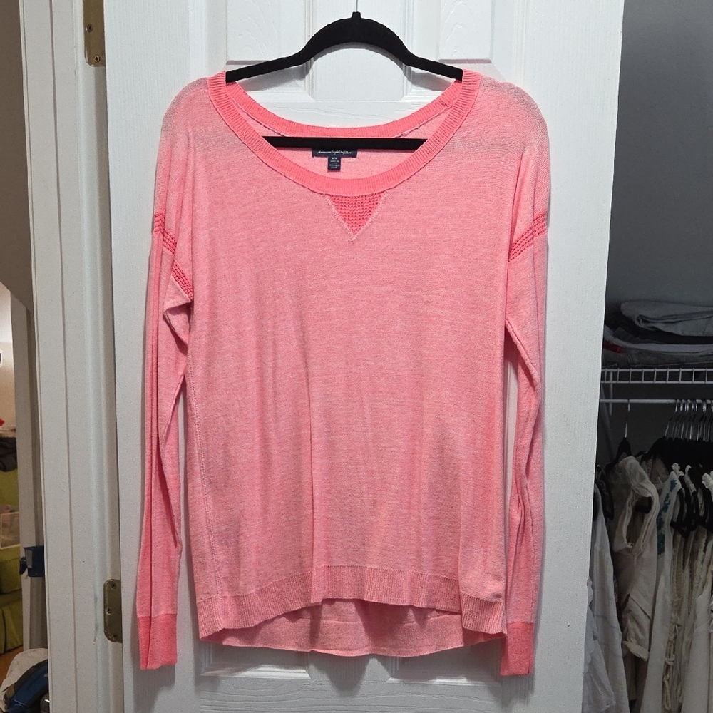 American Eagle Cotton Pullover Sweater Coral | Size Medium